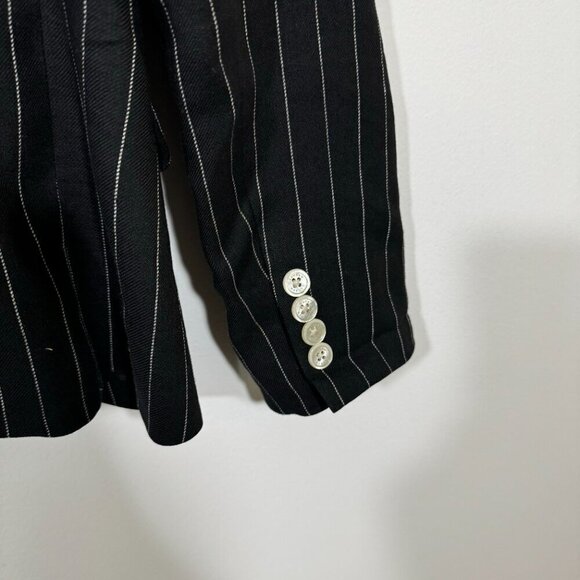 Lauren Ralph Lauren Women’s Linen Wool Blazer Black & White Pinstripe size 12 - Picture 3 of 7